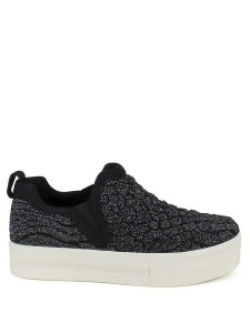 JANE (FW16-S-116666-001),Слипоны женские,текстиль черный/серебряный арт. 4AH.AH49666.Т