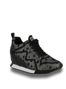DOMINO BIS (FW16-S-111812-008),Кроссовки женские,текстиль/кожа/кожа иск. черный/серебряный арт. 4AH.AH49751.Т