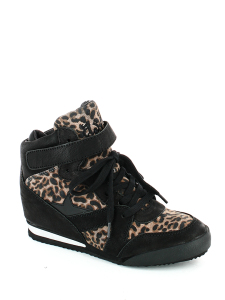 JAZZ(FW14-S-103186-001),Кеды женские,велюр/кожа черный/леопард арт. 0AH.AH35761.Т