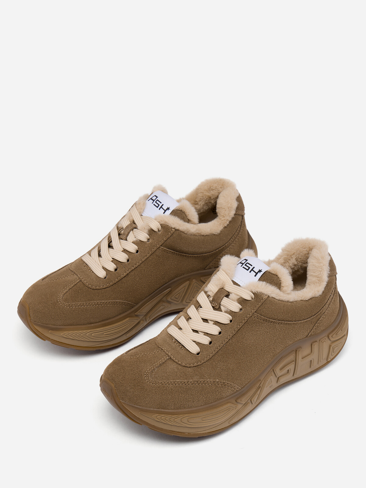 Женские зимние кроссовки ash eldorado fur коричневые | 5ah.ah152700.s купить в официальном магазине AshRussia.ru