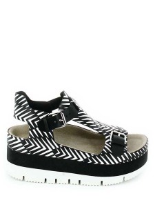 VANNA(SS15-M-106983-003),Сандалии женские,кожа/велюр черный/белый арт. 1AH.AH39391.K